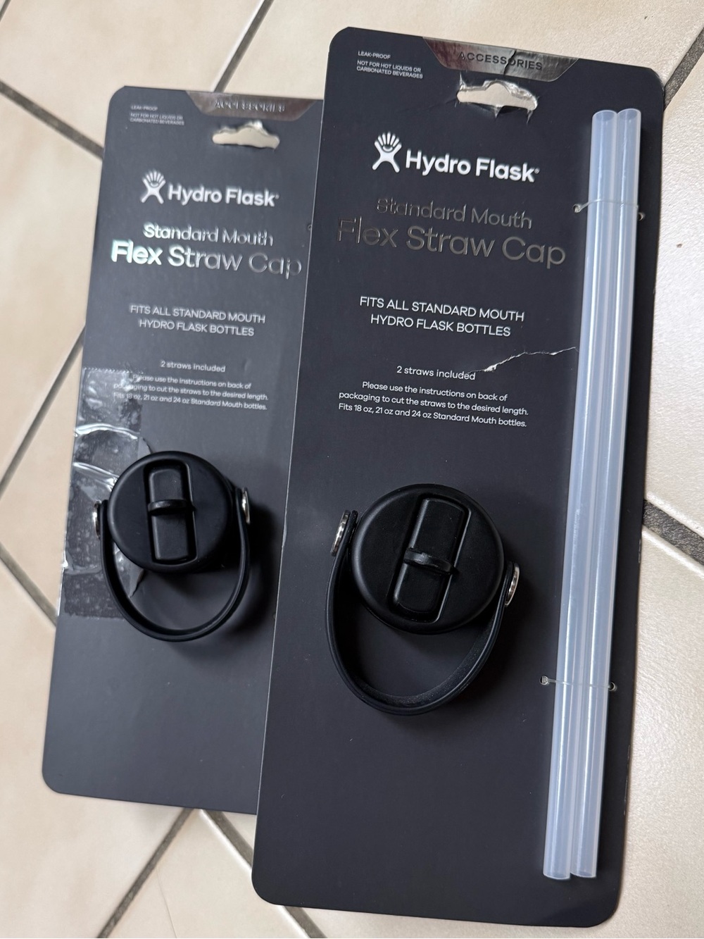 NEW Hydro Flask Flex Straw Cap - Black with Straw